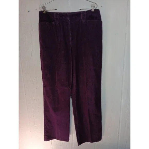 Villager Sport Liz Claiborne Women's 12 Plum Purple Chevron Corduroy Stretch - Picture 3 of 7